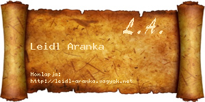 Leidl Aranka névjegykártya